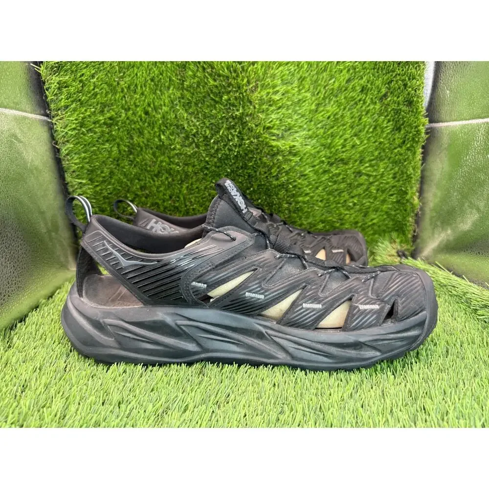 Hoka One One Hopara 1106534-BBLC Hiking Sandal Men's 14 Black Platform Slingback